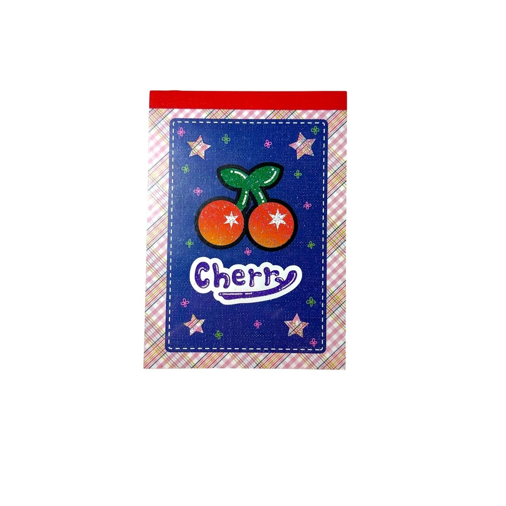 Vintage CruX Cherry Notepad 4 Pattern 80 Sheet Cru X Made In Japan 110mm X 150mm